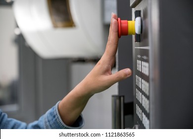 emergency press to stop machine 