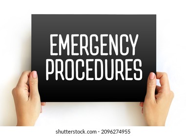 Emergency Procedures Text On Card, Concept Background