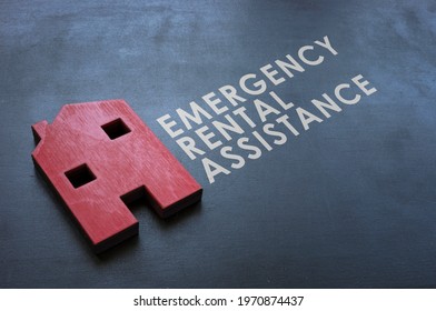 Emergency Rental Assistance Program ERAP. Red wooden home on the blackboard. - Shutterstock ID 1970874437