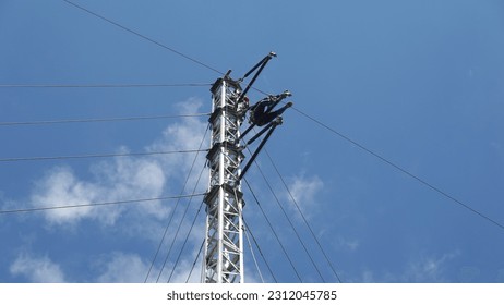 Emergency Restoration System tower Transmisi Line, Modayag. - Shutterstock ID 2312045785