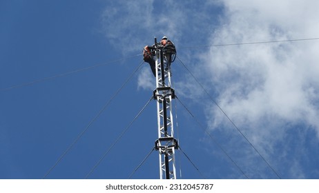 Emergency Restoration System tower Transmisi Line, Modayag. - Shutterstock ID 2312045787