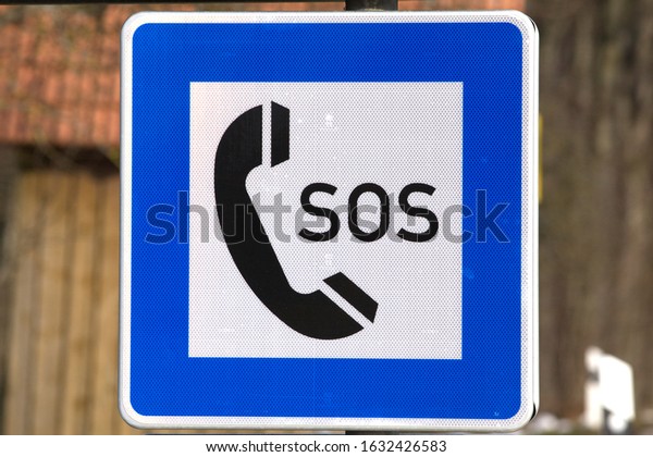 emergency SOS phone\
sign for help in\
germany