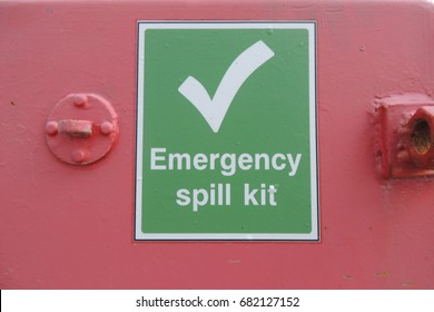 Emergency Spill Kit - A Sign At Portwrinkle Harbour In Cornwall