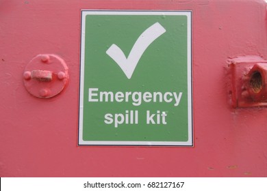 Emergency Spill Kit - A Sign At Portwrinkle Harbour In Cornwall