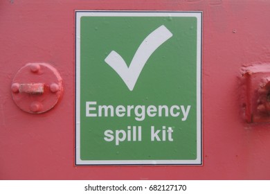 Emergency Spill Kit - A Sign At Portwrinkle Harbour In Cornwall