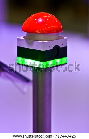 Emergency stop button. Emergency alert button