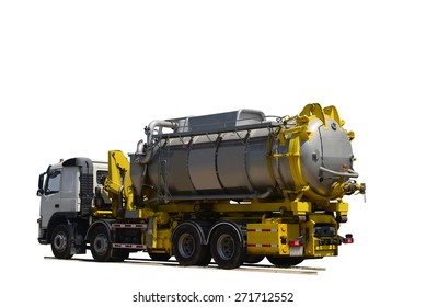 Emergency  Vacuum truck  for oil spill refinery oil and  petrochemical  industrial ,on white background.