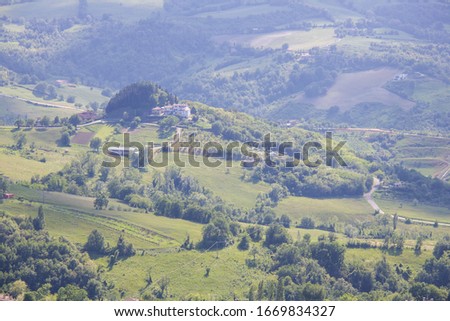 emilia romagna hills view from the top of sanmarino republic
