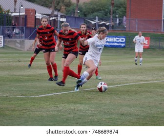 Emily Talmon  Defender For The University Of Missouri Kansas City Kangaroos Woman's Soccer At GCU Soccer Stadium In Phoenix,AZ USA November 3,2017.