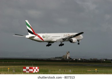 Emirates Boeing 777 Landing At Auckland International Airport