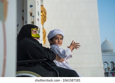 emirates kid with his grand mother