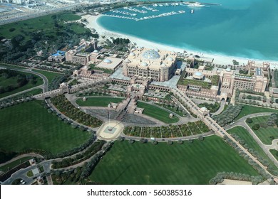 Emirates Palace Hotel Abu Dhabi. Aerial View. United Arab Emirates.