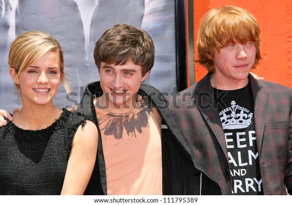 Emma Watson Daniel Radcliffe Rupert Grint Stock Photo Edit