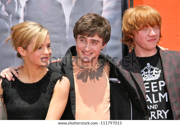 Emma Watson Daniel Radcliffe Rupert Grint Stock Photo Edit