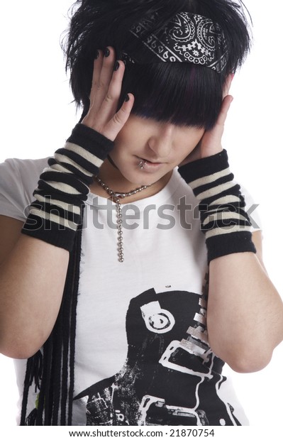 Emo On White Background Stock Image Download Now