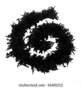 Emo Style Black Boa (feather Scarf) Isolated On White