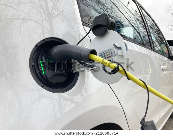 e-mobility charger and electricity station - power cable\
for a electronic car\
