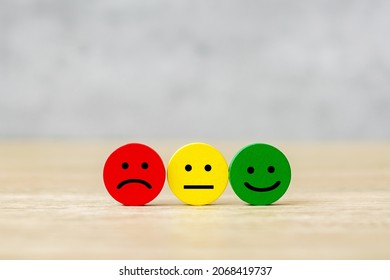 emotion face block. Customer choose Emoticon for user reviews. Service rating, ranking, customer review, satisfaction, mood, evaluation and feedback concept - Shutterstock ID 2068419737