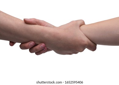 Emotion with hands. Man and woman. White background. - Shutterstock ID 1652595406