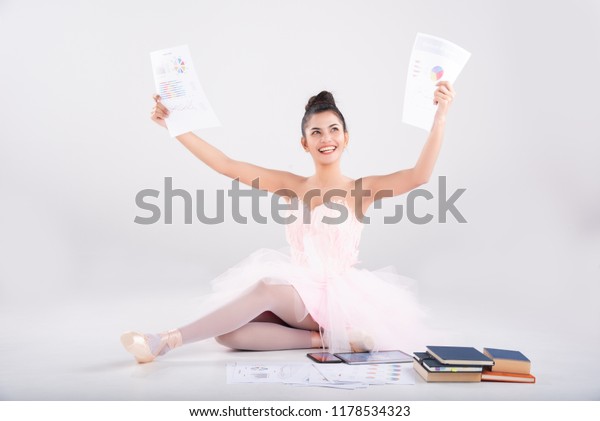 Emotion Work Dancehappy Business Woman Ballet Stock Image
