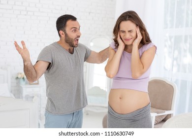 Emotional Breakdown Wrathful Man Pregnant Woman Stock Photo 1110630749 |  Shutterstock