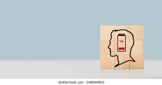 emotional burnout. Low energy battery. Emotional, physical, and mental exhaustion caused by excessive prolonged stress. burnout or stress at work, problem - Shutterstock ID 2180309855