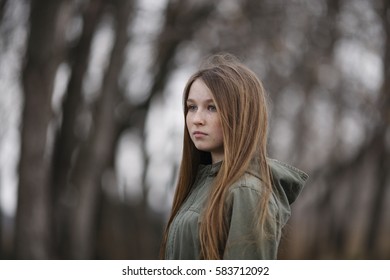 Emotional Depth Portrait Girl Long Hair Stock Photo 583712092 ...