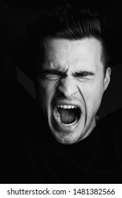 Emotional Man Scream Horror Movie Fear Stock Photo 1481382566 ...