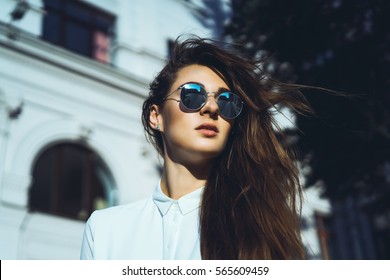Young girl wearing sunglasses Stock Photo by ©sergey_causelove