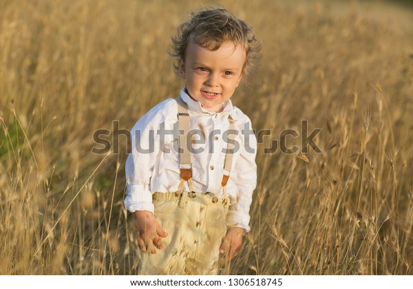 Emotional Portrait Happy Cheerful Little Boy Stock Photo Edit Now
