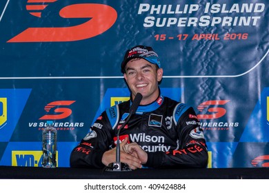 An Emotional Scott McLaughlin Takes The Win In His Volvo At The WD-40 Phillip Island Superprint On 17 April , 2016