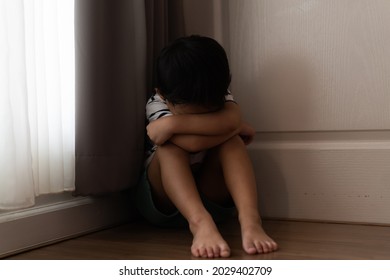 Emotional Tantrum And Angry Crying Asian Kid Boy At Home.cyber Bullying.Autism Kid.Depressed Toddler Complaining.Attention Deficit Hyperactivity Disorder (ADHD).anxiety Child Health.Child Harassment.