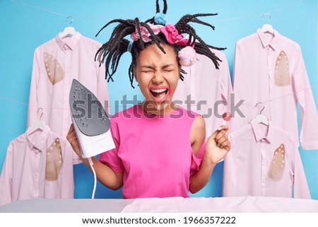 Similar – Image, Stock Photo Modern hairstyle Braids