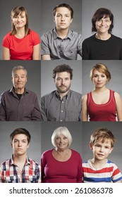 Emotions, Multiple Portraits Of Men And Women