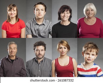 Emotions, Multiple Portraits Of Men And Women