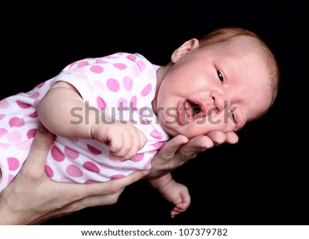 Similar – Baby girl two months old yawning