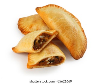 Empanada, Meat Pie On White Background