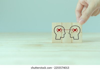 Empathy concept. The power of emotional intelligent, soft skill development. Empathy in the workplace, good leaders and managers to help company persevere through challenging time, favorable situation - Shutterstock ID 2255574013