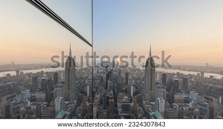Empire State Building Reflection with Sunset view