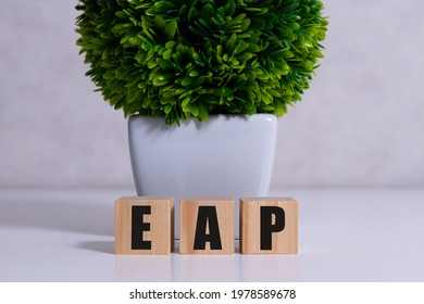 Employee Assistance Program EAP Sign On Wooden Cubes