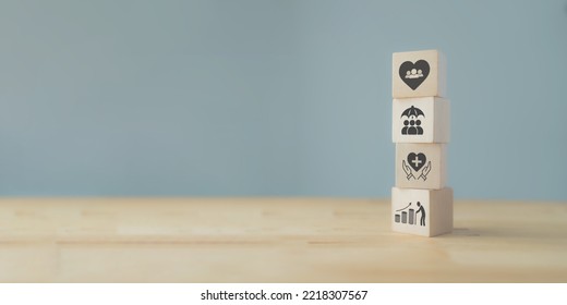 Employee benefits concept. Indirect and non-cash compensation paid to employees offered to attract and retain employees. Fringe benefits for employee engagement. Insurance, paid vacation, office perks - Shutterstock ID 2218307567