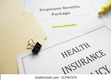 Employee Benefits package and health insurance document                               