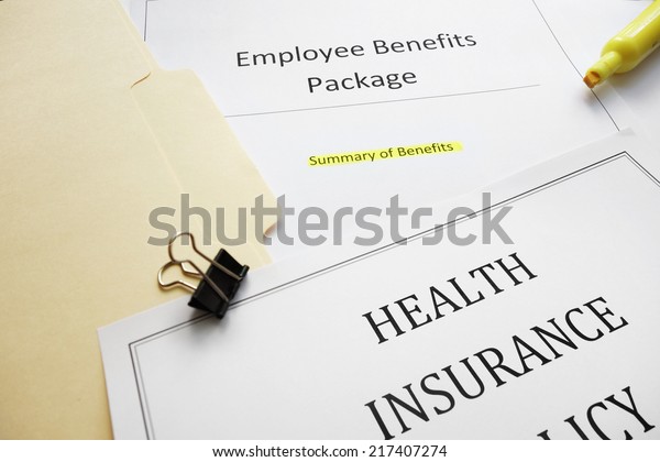 Employee Benefits Package Health Insurance Document Stock Photo (Edit ...