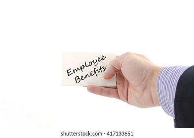 Employee Benefits Text Concept Isolated Over White Background