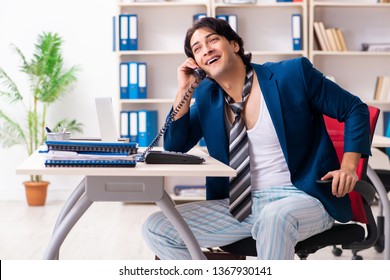 Employee Coming To Work Straight From Bed