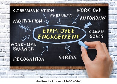 Employee Engagement Concept With Text On Blackboard
