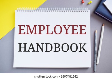 Employee Handbook Text Written In Notepad.Business Photo Text Document Manual Regulations Rules Guidebook Policy Code