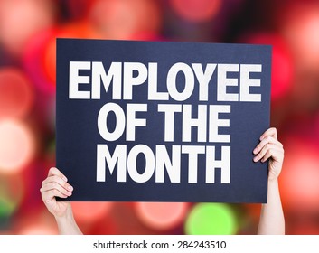 Employee Of The Month Card With Bokeh Background