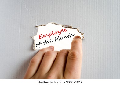 Employee Of The Month Text Concept Isolated Over White Background