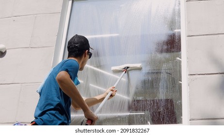 Employee Professional Cleaning Service Overalls Washes Stock Photo 